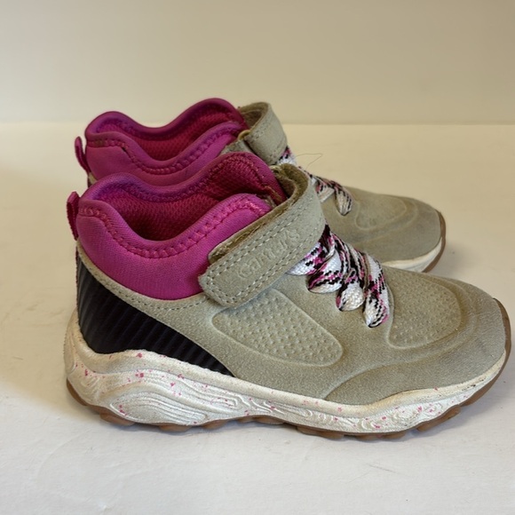 Carter’s Pink Beige Velcro Suede Toddler Sneakers - Picture 6 of 10